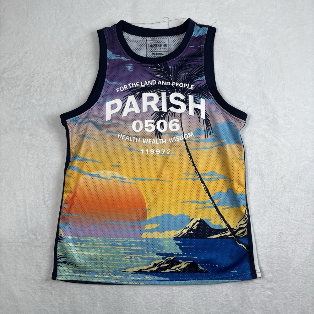 Parish‎ Nation Health Wisdom Wealth Beach Baskeball Jersey Men's Medium